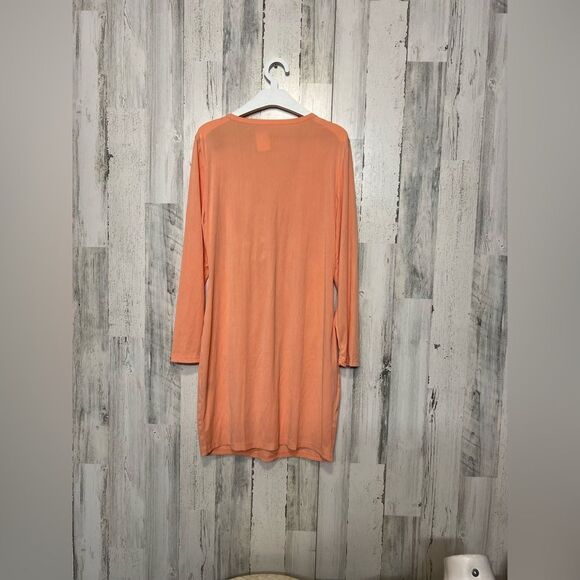 Peach Long Sleeve Twist Front Deep V-Neck dress XXL - Picture 2 of 5